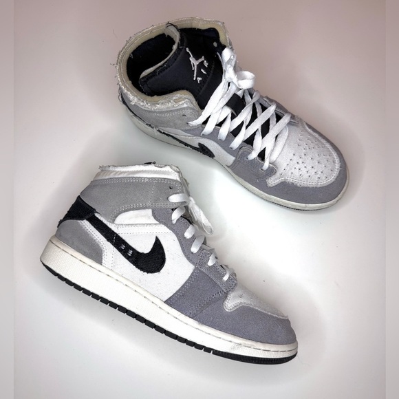 Jordan 1 Mid SE Craft PS Cement Grey Youth SZ 6Y Sneaker FD9091- 002 Shoes - Picture 4 of 9